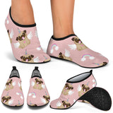 Cute Unicorn Pug Pattern Aqua Shoes