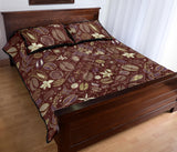 Coffee bean flower pattern Quilt Bed Set