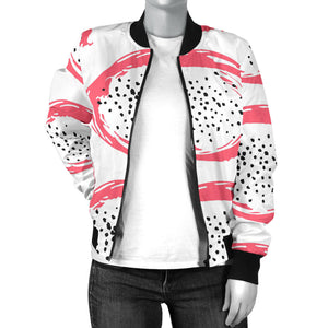 Hand Drawn Dragon Fruit Women'S Bomber Jacket