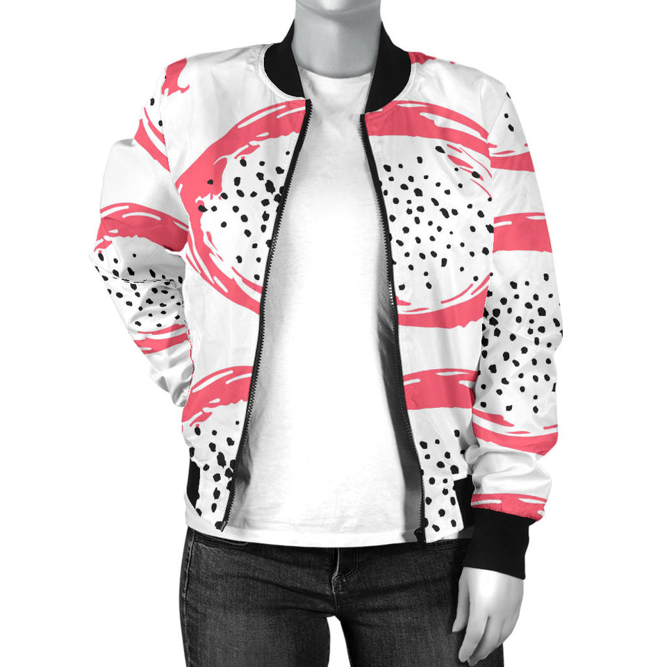 Hand Drawn Dragon Fruit Women'S Bomber Jacket