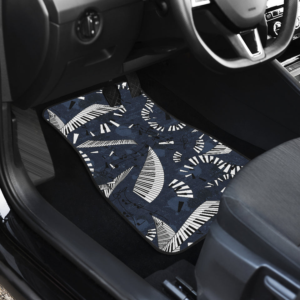 Piano Pattern Print Design 02 Front and Back Car Mats