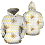 Bee Honeycomb Seamless Design Pattern Men Women Pullover Hoodie