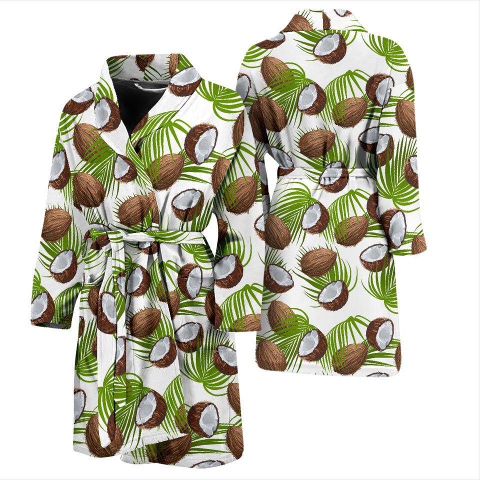 Coconut Pattern Print Design 04 Men's Bathrobe