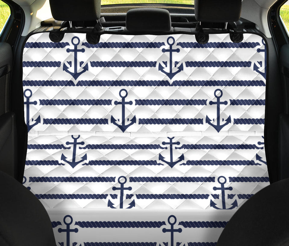 Anchor Rope Nautical  Pattern Dog Car Seat Covers
