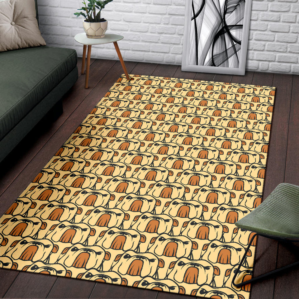 English Bulldog Pattern Print Design 02 Area Rug