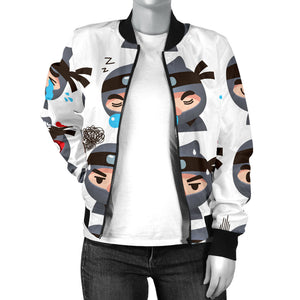 Cute Ninja Design Pattern Women'S Bomber Jacket