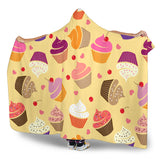 Cake Cupcake Heart Cherry Pattern Hooded Blanket