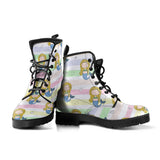 Cute Hand Drawn Mermaid Leather Boots