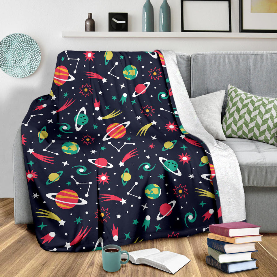 Colorful Space Pattern Planet Star Premium Blanket