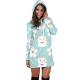 Maneki Neko Lucky Cat Sakura Women'S Hoodie Dress