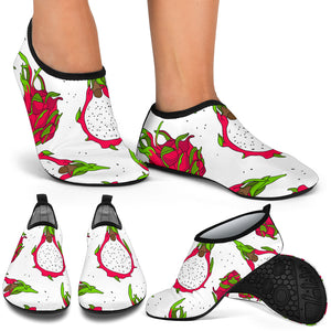 Dragon Fruits White Background Aqua Shoes