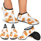 Brown Pomeranian Pattern Aqua Shoes