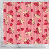 Cake Cherry Pattern Shower Curtain Fulfilled In US