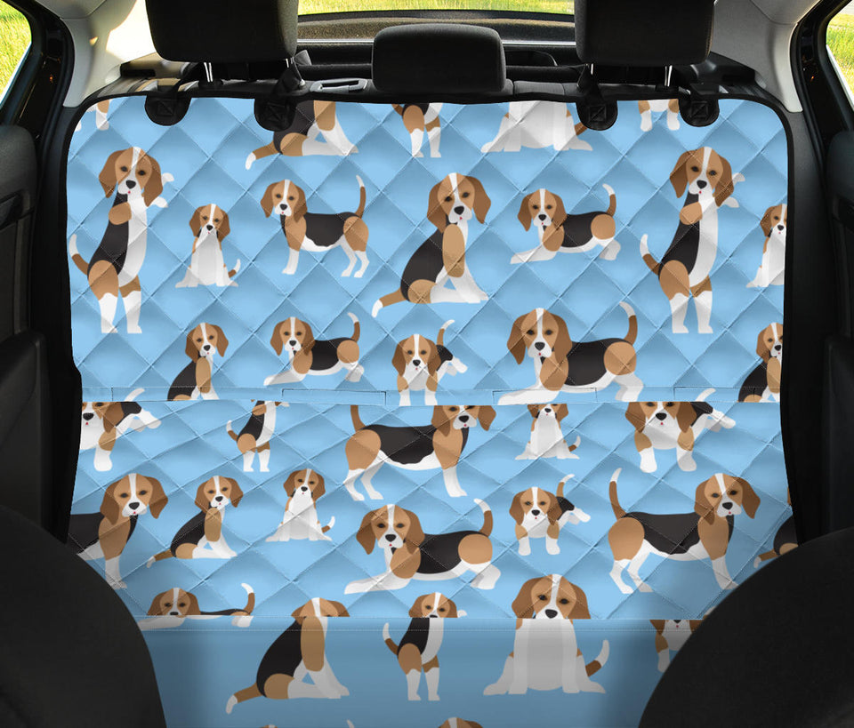 Beagle Dog Blue Background Pattern Dog Car Seat Covers