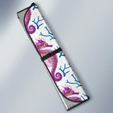 Purple Seahorse Blue Coral Pattern Car Sun Shade