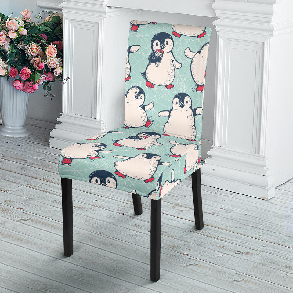 Cute Penguin Pattern Dining Chair Slipcover