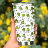 Sketch Funny Frog Pattern Tumbler