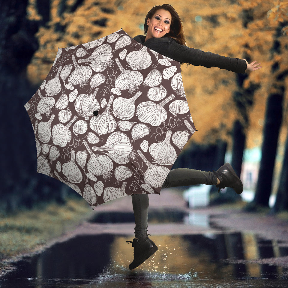 Garlic Bulb Dark Background Umbrella