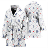 Anchor Rudder Nautical Design Pattern Women'S Bathrobe