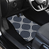 Nautical Steering Wheel Rope Pattern Front And Back Car Mats