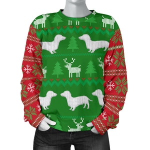 Ugly Christmas Sweater With Dachshunds Women'S