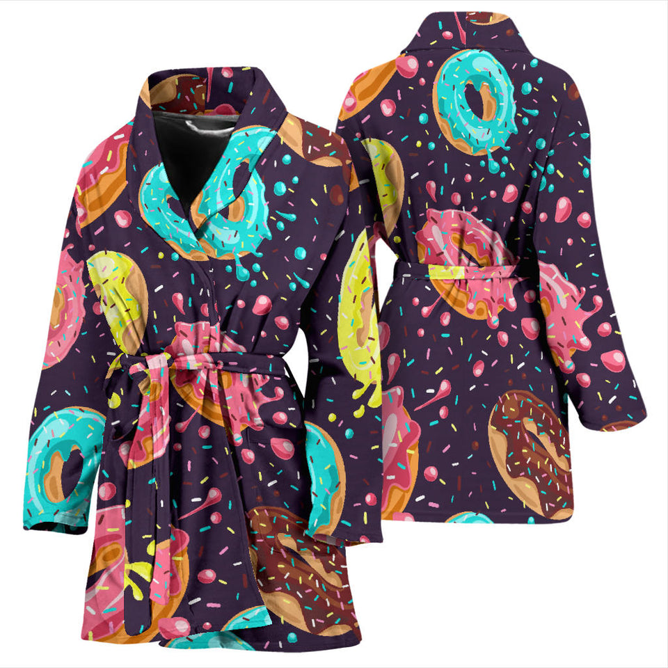 Colorful Donut Glaze Pattern Women'S Bathrobe