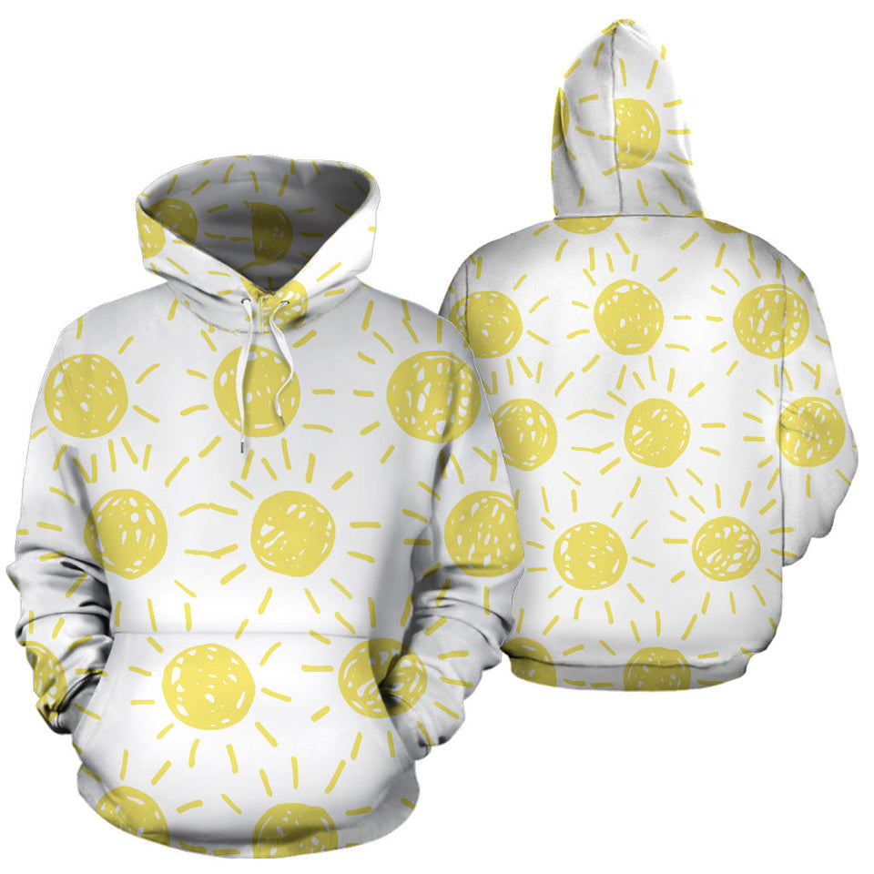 Hand Drawn Sun Pattern Men Women Pullover Hoodie