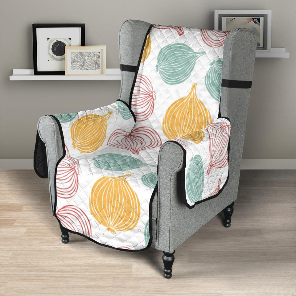 colorful onions white background Chair Cover Protector