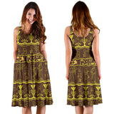 Egypt Hieroglyphics Pattern Print Design 03 Sleeveless Midi Dress