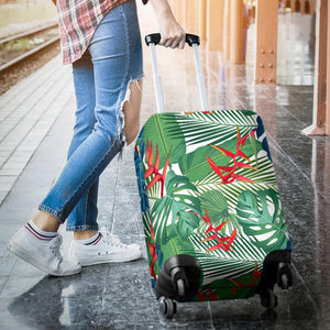 Heliconia Palm And Monstera  Leaves Pattern Luggage Covers