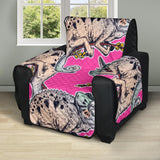 Chameleon lizard pattern pink background Recliner Cover Protector