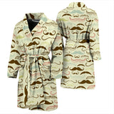 Mustache Beard Pattern Print Design 01 Men's Bathrobe