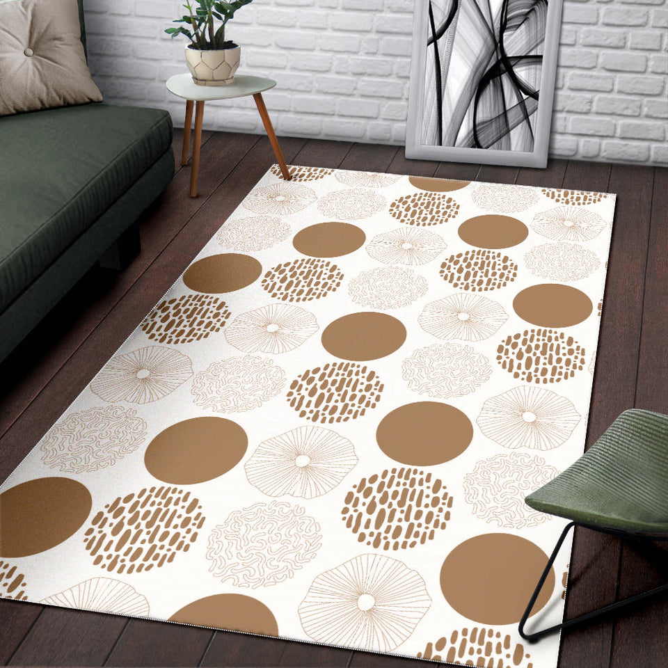 Gold Texture Mushroom Pattern Area Rug