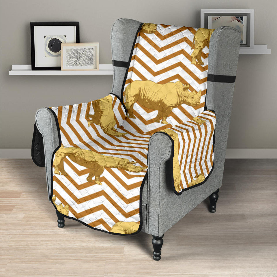 Rhino yellow theme pattern Chair Cover Protector