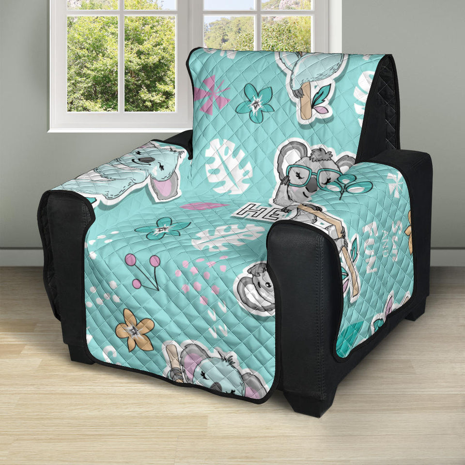 Cute koalas blue background pattern Recliner Cover Protector