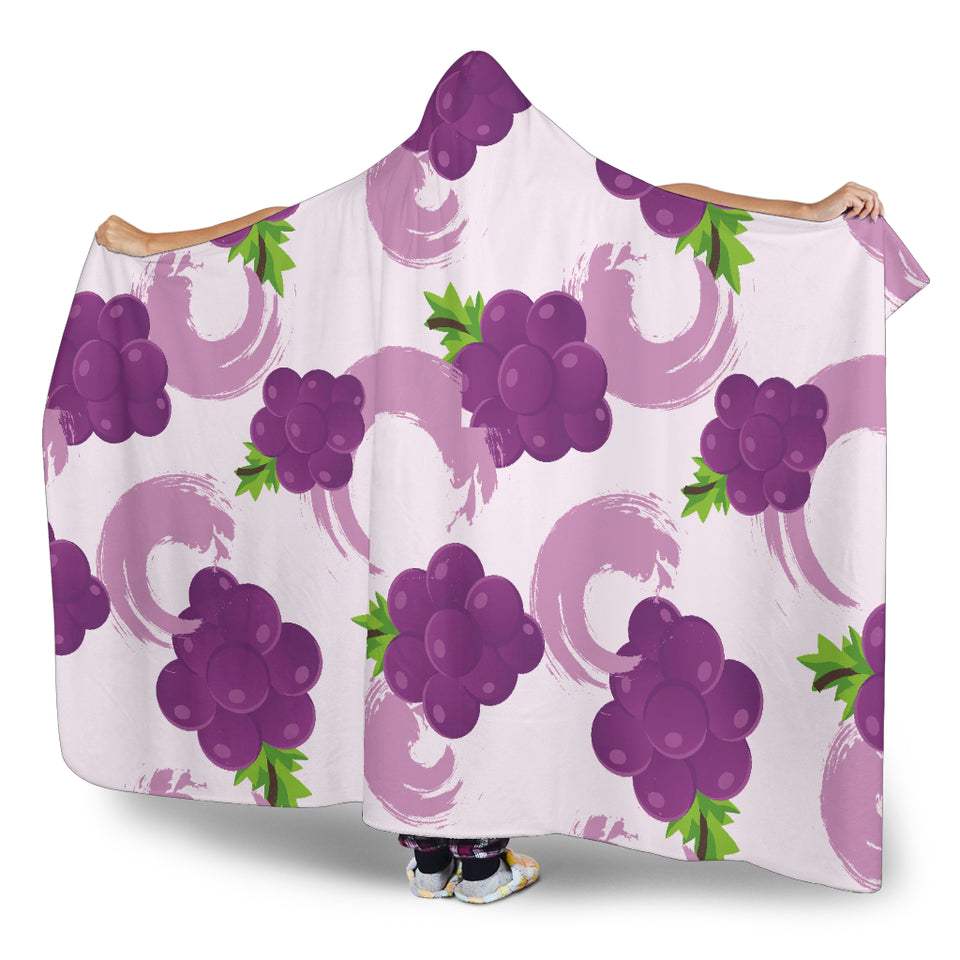 Cute Grape Pattern Hooded Blanket