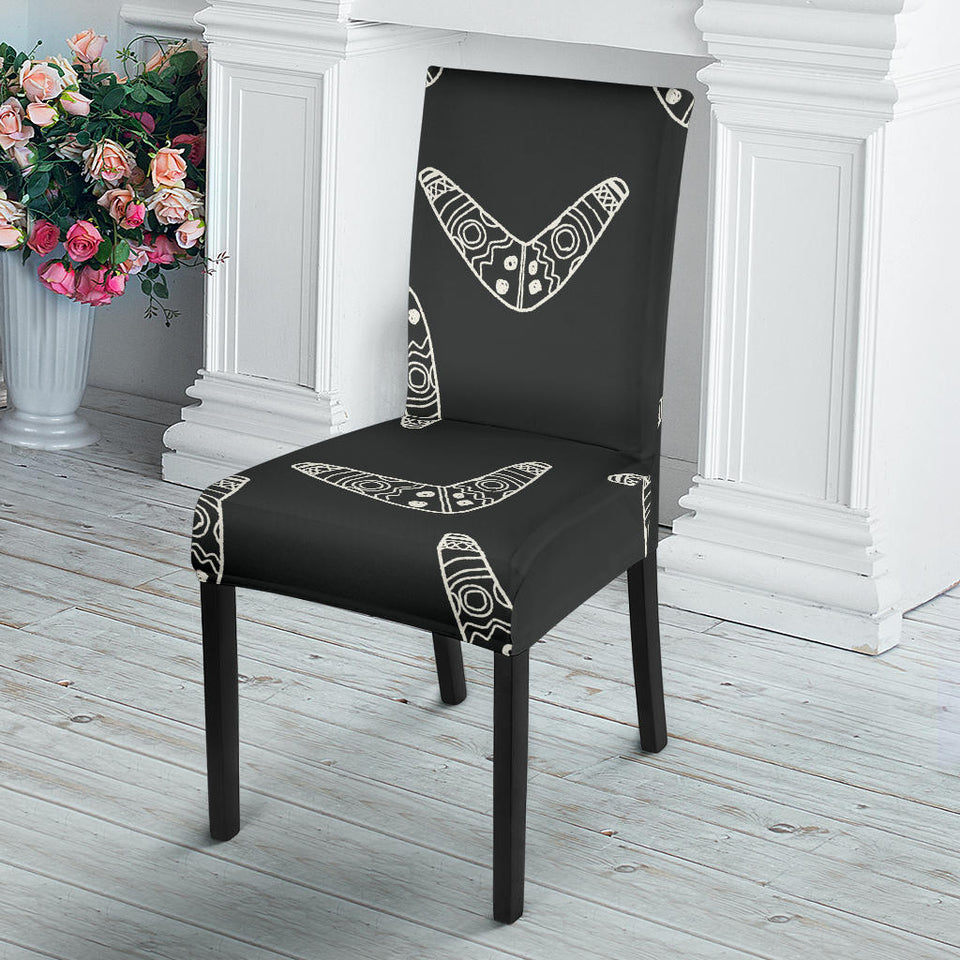 Hand Drawn Boomerang Australian Aboriginal Ornament Dining Chair Slipcover