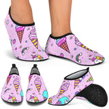 Cute Ice Cream Cone Animal Pattern Aqua Shoes