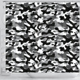 Black White Camo Camouflage Pattern Shower Curtain Fulfilled In US