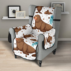 sea lion Seals jellyfish pattern Chair Cover Protector