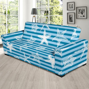 Starfish Blue Blackground Sofa Slipcover