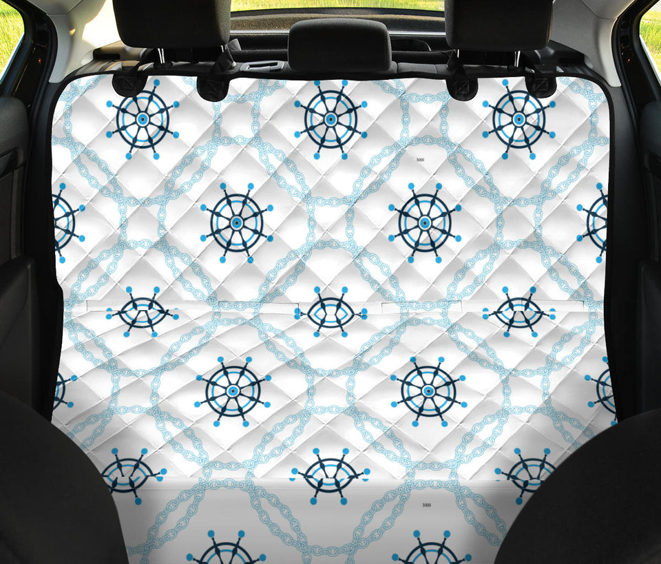 Nautical Steering Wheel Chain Dog Car Seat Covers