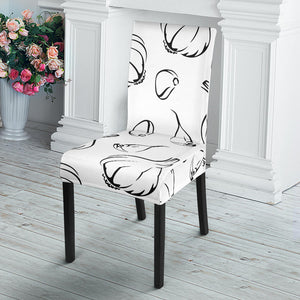 Garlic Pattern Black White Dining Chair Slipcover