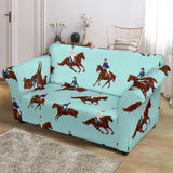 Horses Running Horses Rider Pattern Loveseat Couch Slipcover