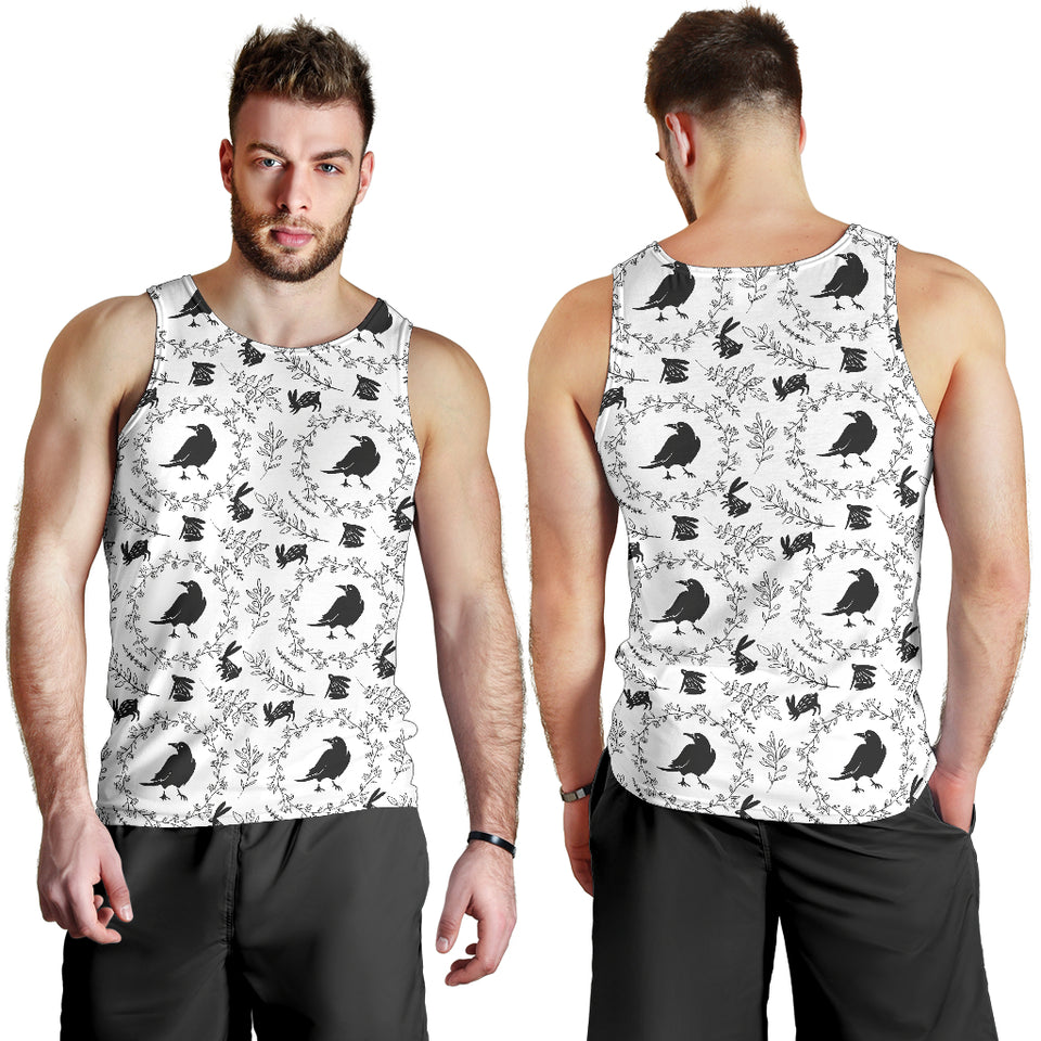 Crows floral wreath rabbit pattern Men Tank Top