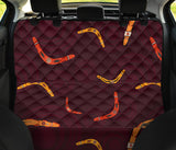 Boomerang Australian Aboriginal Ornament Circle Black Background Dog Car Seat Covers