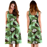 Coconut Pattern Print Design 02 Sleeveless Midi Dress