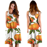 Oranges Pattern Background Sleeveless Midi Dress