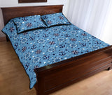 Anchors rudder compass star nautical pattern Quilt Bed Set