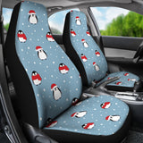 Cute Penguin Christmas Snow Pattern  Universal Fit Car Seat Covers